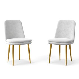 PPL Mid-Century Modern Dining Chairs, Accent Chairs with Thick Cushions, Armless Side Chairs with Sturdy Metal Legs for Kitchen, Dining Room