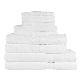 10 Piece 100% Cotton Towel Set, 2 Bath Sheets, 2 Bath 2 Hand and 4 Washcloths, Super Soft and Highly Absorbent Basic Solid Towel Set for Bathroom