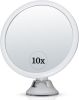 10X Round Magnifying Mirror for Applying Makeup - Suction Cup Cosmetic Make Up Mirror, Ideal for Vanity, Bathroom, and Travel Use - 6.7" Diameter