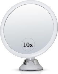 10X Round Magnifying Mirror for Applying Makeup - Suction Cup Cosmetic Make Up Mirror, Ideal for Vanity, Bathroom, and Travel Use - 6.7" Diameter