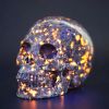 1pc Yooperlite Crystal Skull, Hand Carved Natural Flame Stone Bone, Quartz Crystal Skeleton, Fashion Home Decor