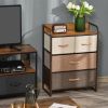 4-Bin Dresser Storage Tower Cabinet Organizer Unit, Chest Dresser Drawers with Metal Frame for Bedroom, Multicoloured