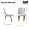 PPL Mid-Century Modern Dining Chairs, Accent Chairs with Thick Cushions, Armless Side Chairs with Sturdy Metal Legs for Kitchen, Dining Room