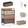 4-Bin Dresser Storage Tower Cabinet Organizer Unit, Chest Dresser Drawers with Metal Frame for Bedroom, Multicoloured