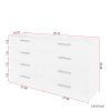 FCH 8 Drawer Double Dresser for Bedroom, Wide Storage Cabinet for Living Room Home Entryway, White