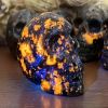 1pc Yooperlite Crystal Skull, Hand Carved Natural Flame Stone Bone, Quartz Crystal Skeleton, Fashion Home Decor