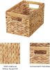 Baskets for Organizing, Storage Basket with Built-in Handles, Water Hyacinth Shelves (Medium 2-Pack, Natural Hyacinth)
