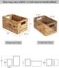 Baskets for Organizing, Storage Basket with Built-in Handles, Water Hyacinth Shelves (Medium 2-Pack, Natural Hyacinth)