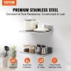 VEVOR 8.6" x 16" Stainless Steel Shelf, Wall Mounted Floating Shelving with Backsplash, 44 lbs Load Capacity Commercial Shelves