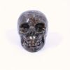 1pc Yooperlite Crystal Skull, Hand Carved Natural Flame Stone Bone, Quartz Crystal Skeleton, Fashion Home Decor