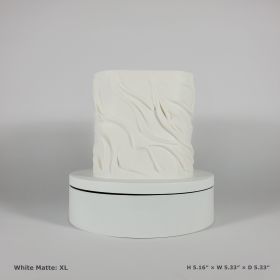 Flowing Textured Planter | Sculptural Accent for Your Space (Color: White Matte, size: XL)