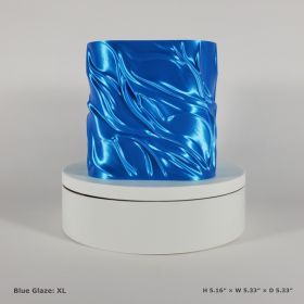 Flowing Textured Planter | Sculptural Accent for Your Space (Color: Blue Glaze, size: XL)