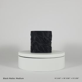 Flowing Textured Planter | Sculptural Accent for Your Space (Color: Black Matte, size: medium)