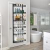 10LBS Loading 6-Tier Over the Door Pantry Organizer, Large Metal Door Spice Rack