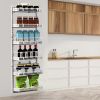 10LBS Loading 6-Tier Over the Door Pantry Organizer, Large Metal Door Spice Rack