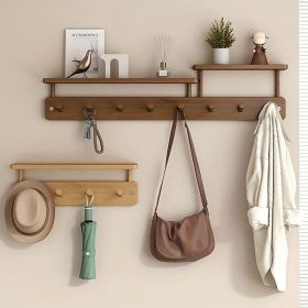 1pc Wall-Mounted Coat Rack with No-Drill Hooks | Modern Minimalist Entryway Hanger for Coats, Hats (Color: White)