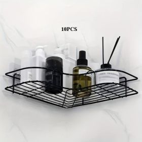 1pc Wall Mounted Bathroom Shelf, Shower Caddy Rack, No Punching Triangle Storage Rack For Bathroom Kitchen, Bathroom Accessories (SKU: HC730106922-08-01)