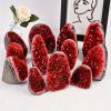 1pc Stunning Claret Geode Cluster - Sparkling Crystal Decoration, Elegant Rough Stone For Home And Office, Unique Geological Gift Idea