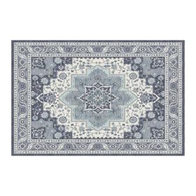 1PC Bohemian Vintage Watercolor Doormat - Non-Slip Soft Rug, Stain-Resistant Washable Mat for Entryway, Kitchen, Living Room, Laundry & Bathroom (colour: KSX-3-5-1, size: 3*5ft/91*153cm)