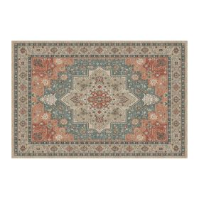 1PC Bohemian Vintage Watercolor Doormat - Non-Slip Soft Rug, Stain-Resistant Washable Mat for Entryway, Kitchen, Living Room, Laundry & Bathroom (colour: KSX-3-5-2, size: 3*5ft/91*153cm)