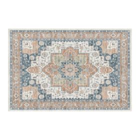 1PC Bohemian Vintage Watercolor Doormat - Non-Slip Soft Rug, Stain-Resistant Washable Mat for Entryway, Kitchen, Living Room, Laundry & Bathroom (colour: KSX-3-5-5, size: 3*5ft/91*153cm)