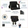 Alpcour Reclining Stadium Seat - Waterproof Foldable Camping Chair with Extra Thick Padding and Wide Back Support