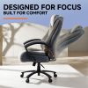 Wide Seat Executive Office Chair with Soft PU Leather Upholstery, Thick Padded Cushion, High Back Support & Smooth Rolling Base for Home Office
