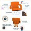 Alpcour Reclining Stadium Seat - Waterproof Foldable Camping Chair with Extra Thick Padding and Wide Back Support