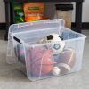 (2 pack)60 Qt. Plastic Storage Bins with Lids, Clear, Latching, Stackable, Totes