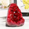 1pc Stunning Claret Geode Cluster - Sparkling Crystal Decoration, Elegant Rough Stone For Home And Office, Unique Geological Gift Idea